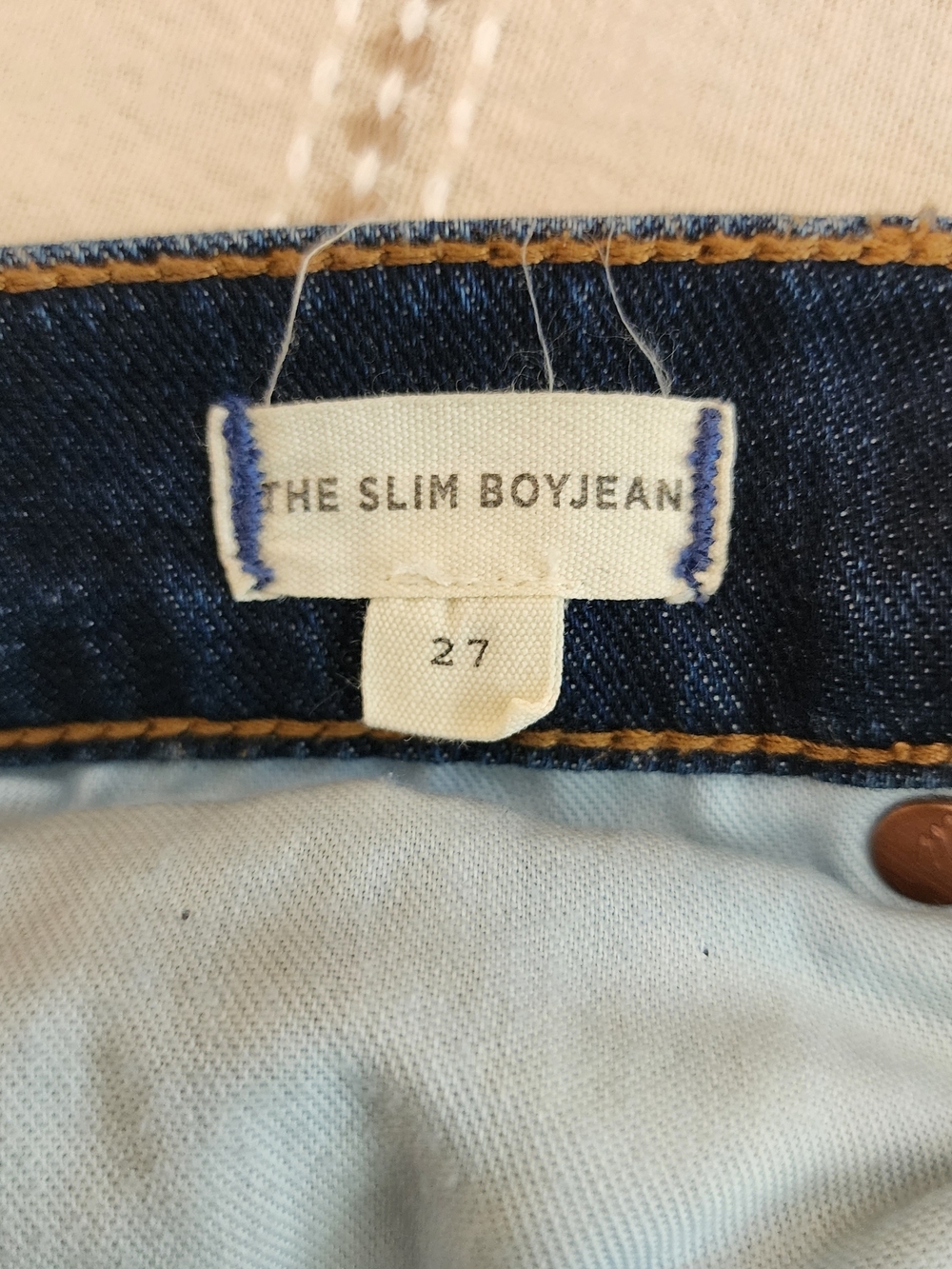 Madewell  Slim Boy Jeans Leg Jeans in Dark Blue Wash Women Size 27 - Picture 5 of 6